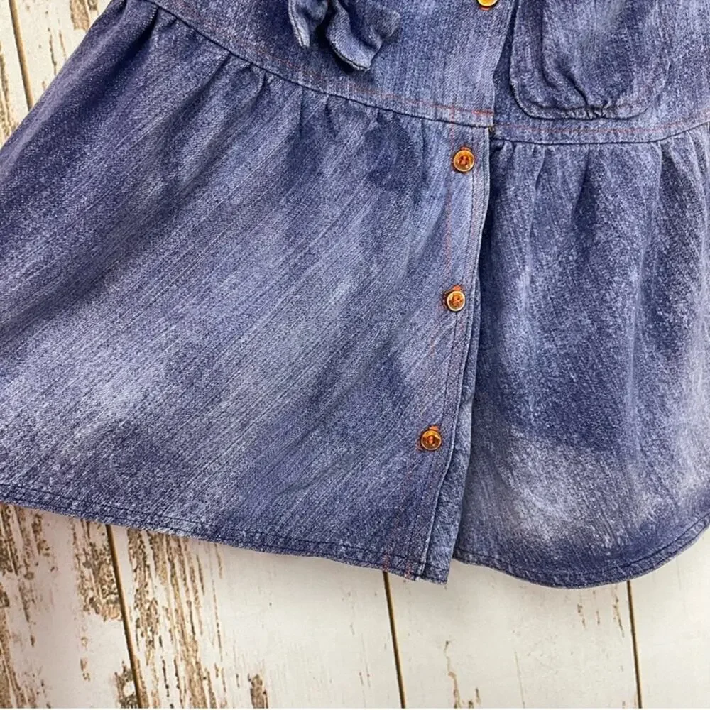 Denim Girls Handmade Dress. Similar to a size Medium (see Measurements)